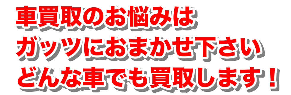 車買取のお悩みはガッツにおまかせ下さい どんな車でも買取します！